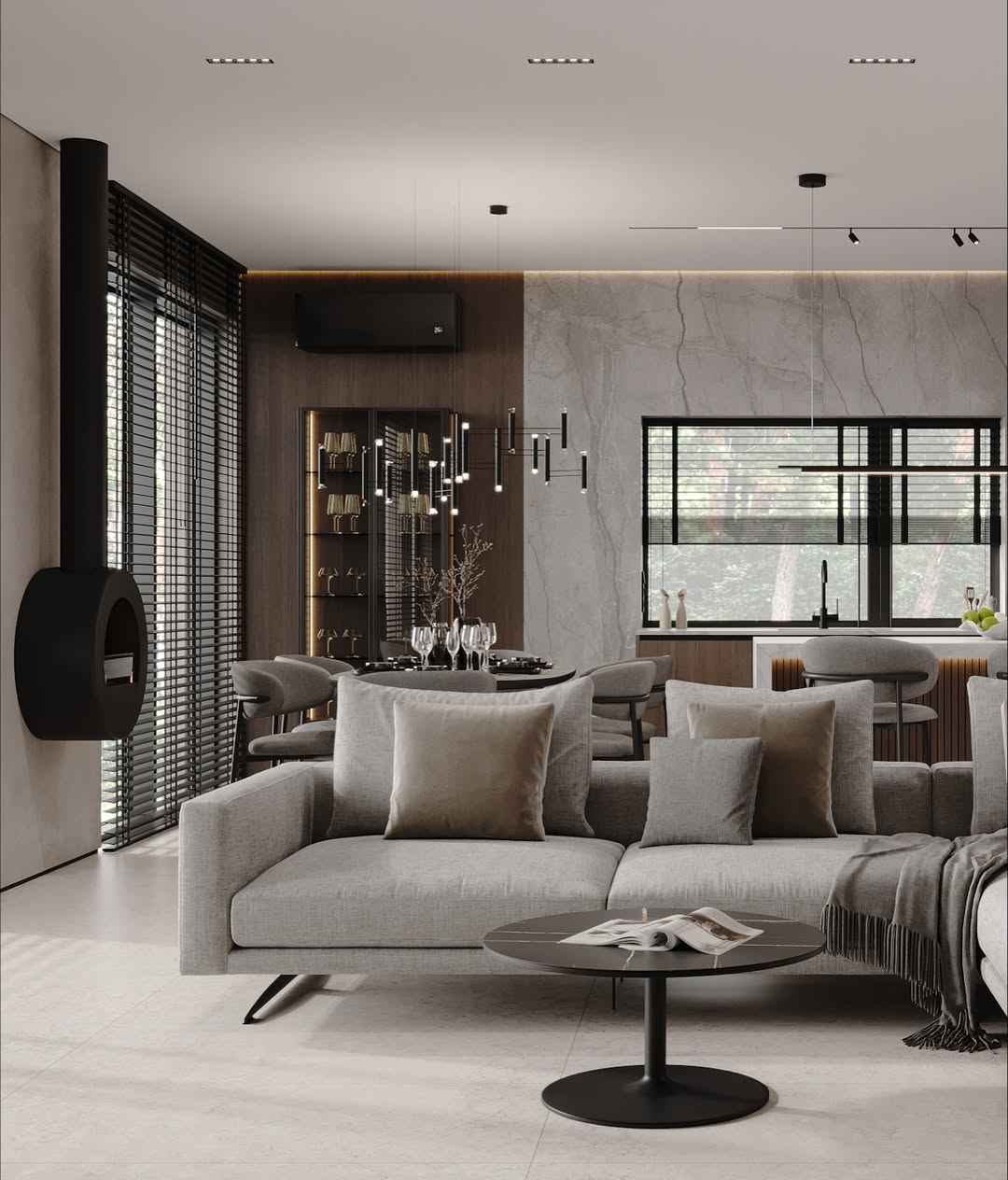 Apartment Interior 75 m² —  Warm Modern Gallery